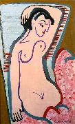 Ernst Ludwig Kirchner Reclining female nude oil painting on canvas